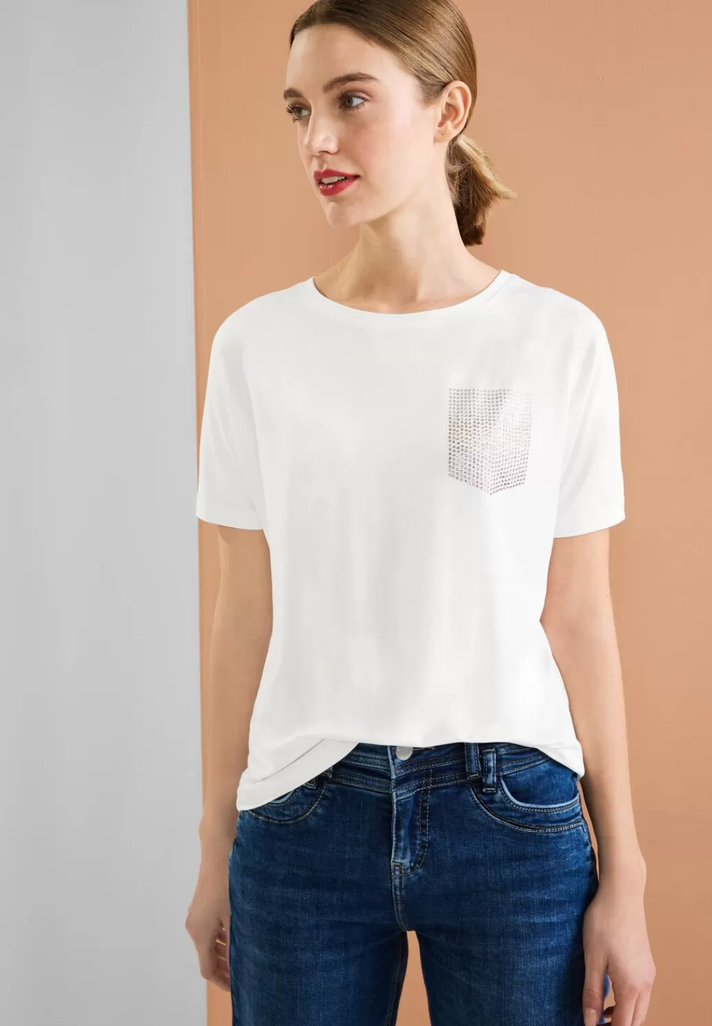 Street One T-Shirt Mit Steinchendetails^Damen Shirts