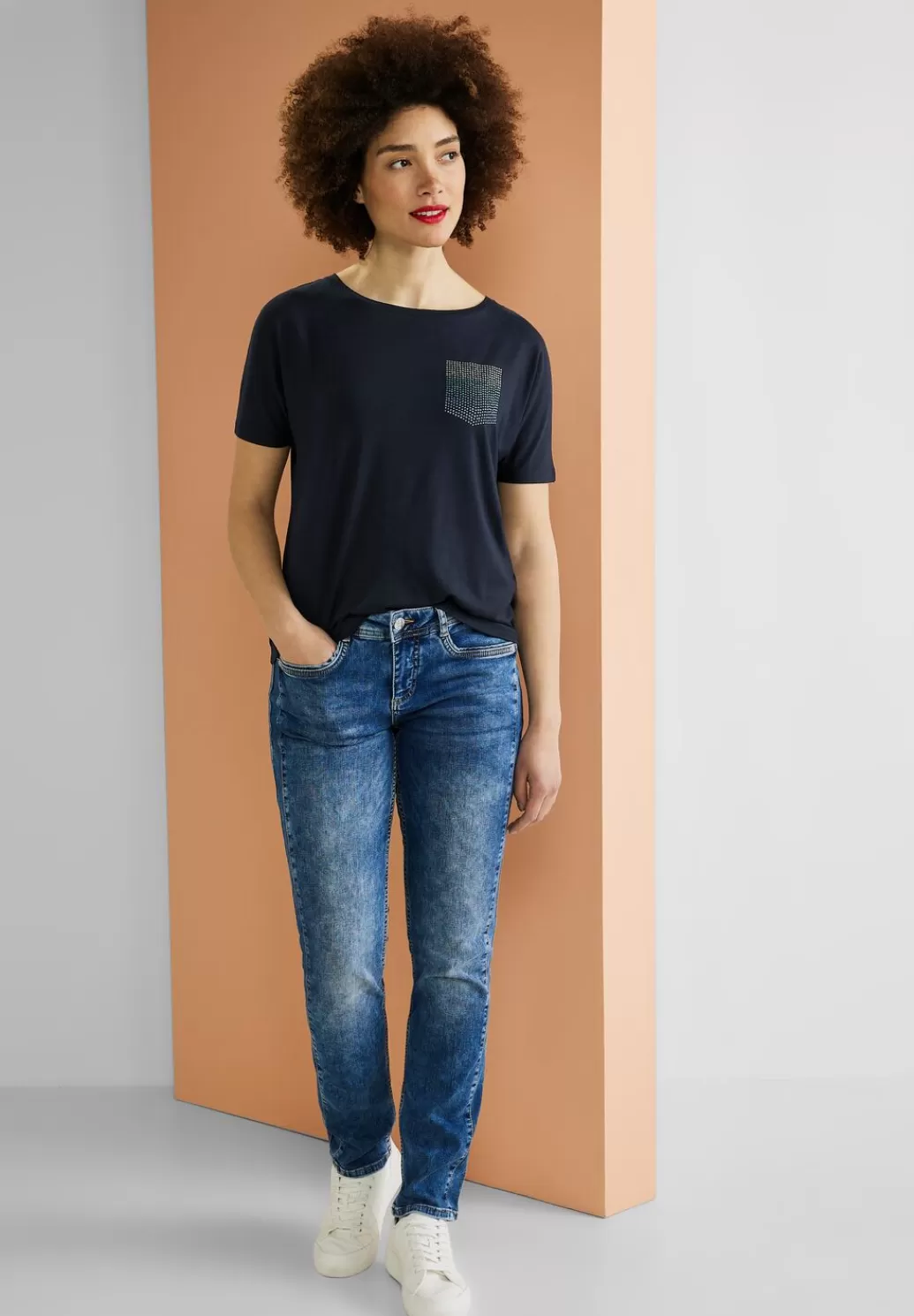 Street One T-Shirt Mit Steinchendetails^Damen Shirts