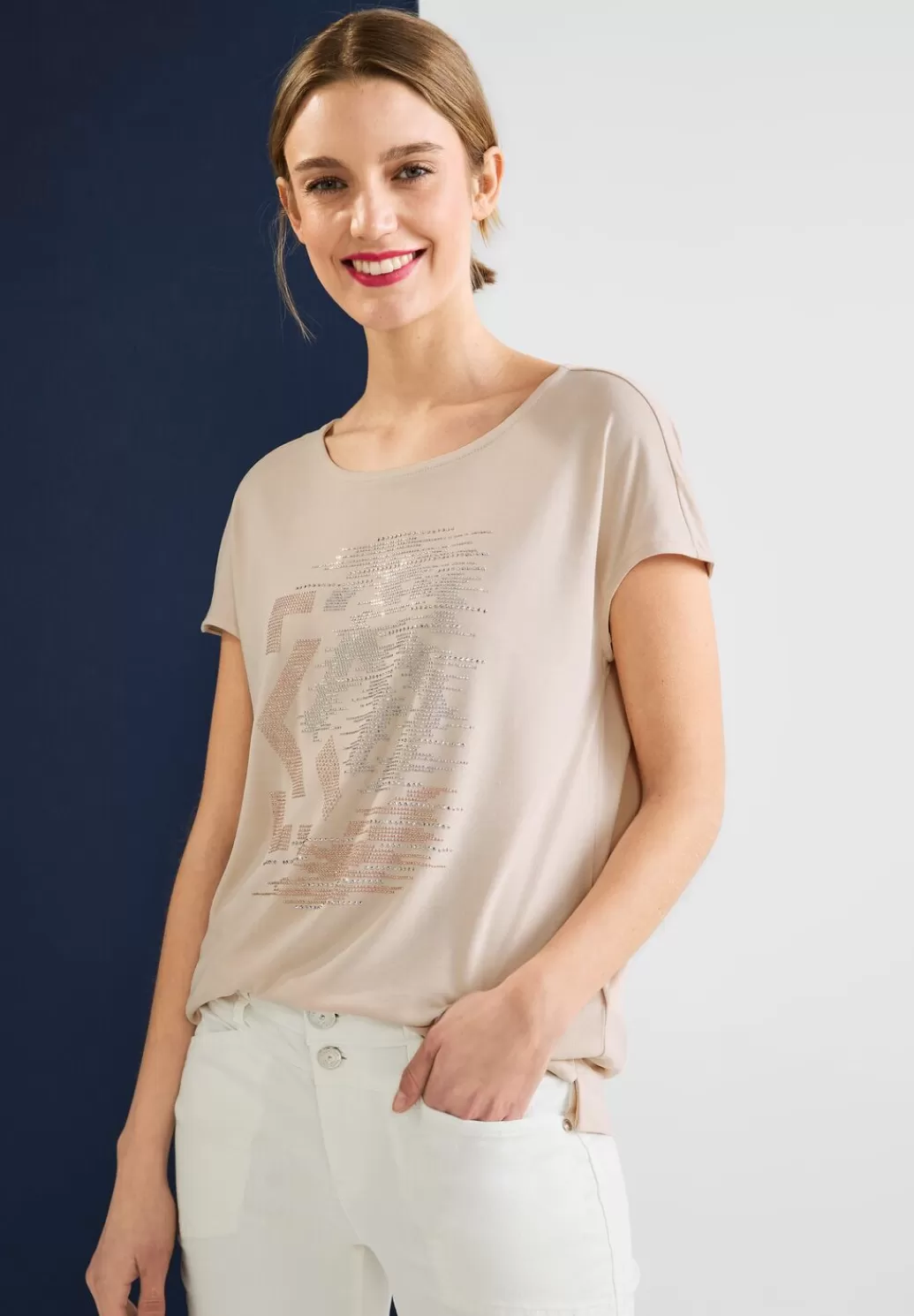 Street One T-Shirt Mit Steinchendetails^Damen Shirts