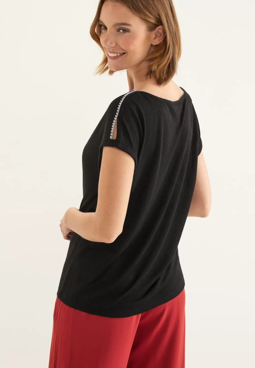 Street One T-Shirt Mit Stickereidetails^Damen Shirts