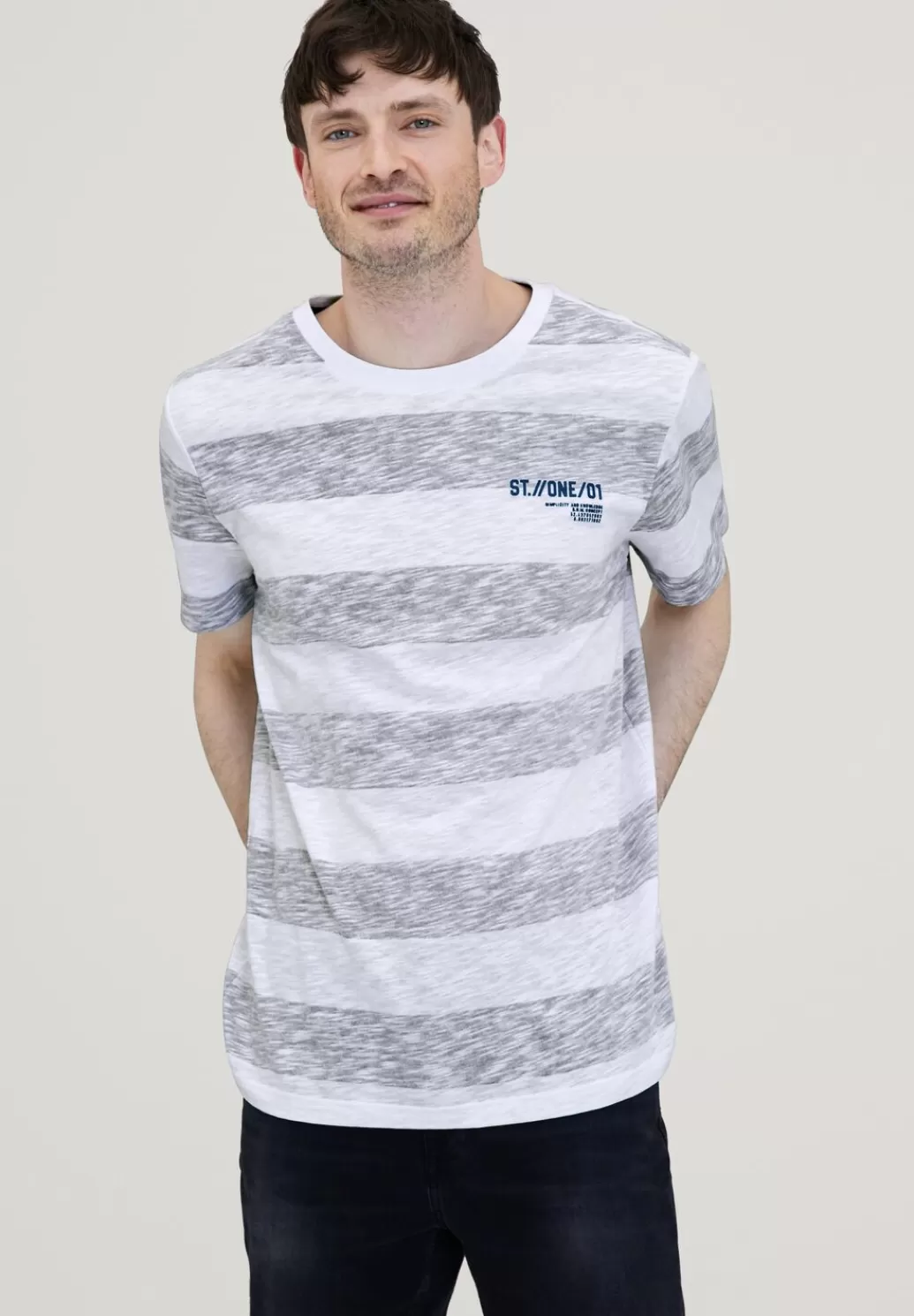 Street One T-Shirt Mit Streifen Muster^Herren T-Shirts & Polos