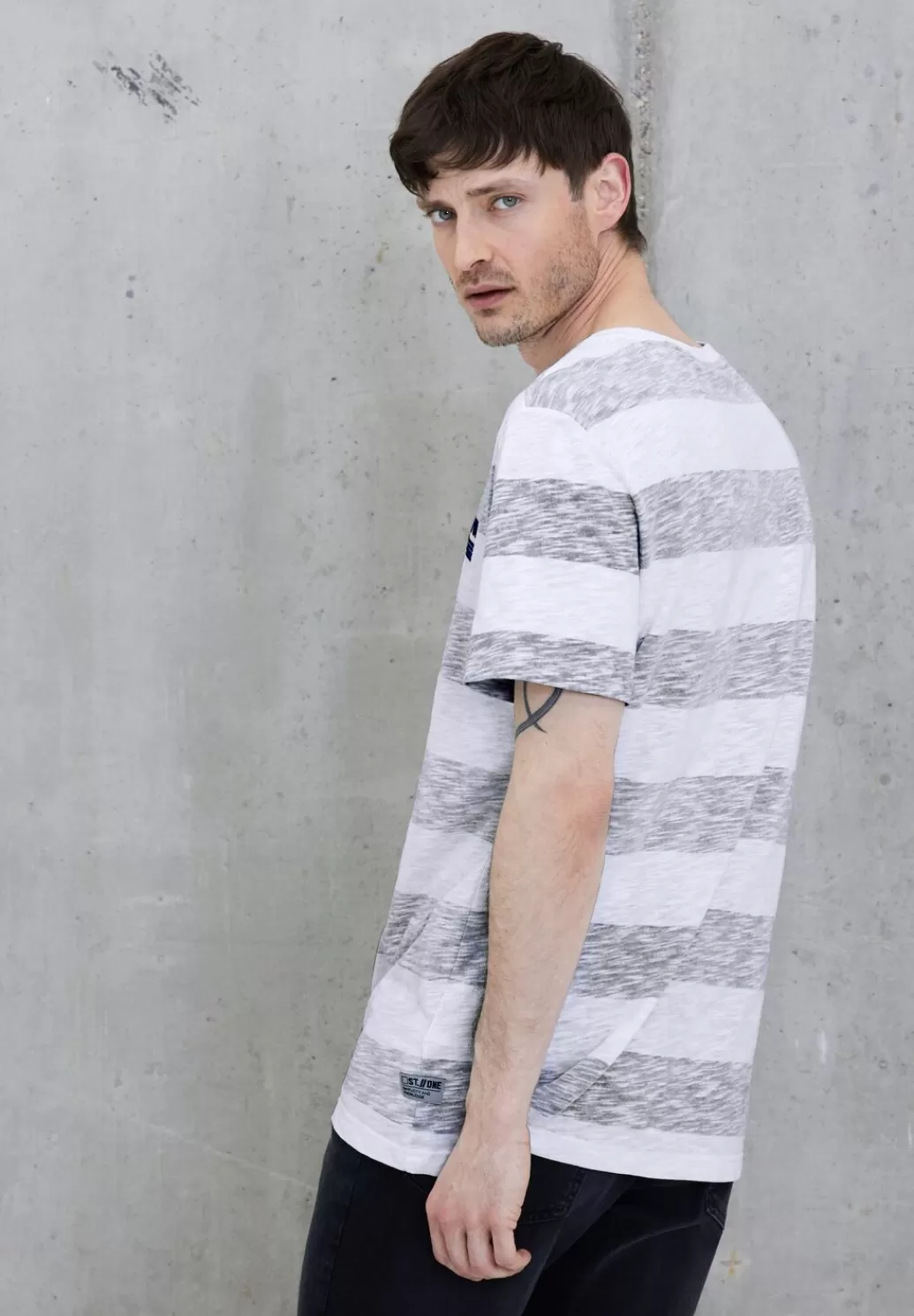 Street One T-Shirt Mit Streifen Muster^Herren T-Shirts & Polos