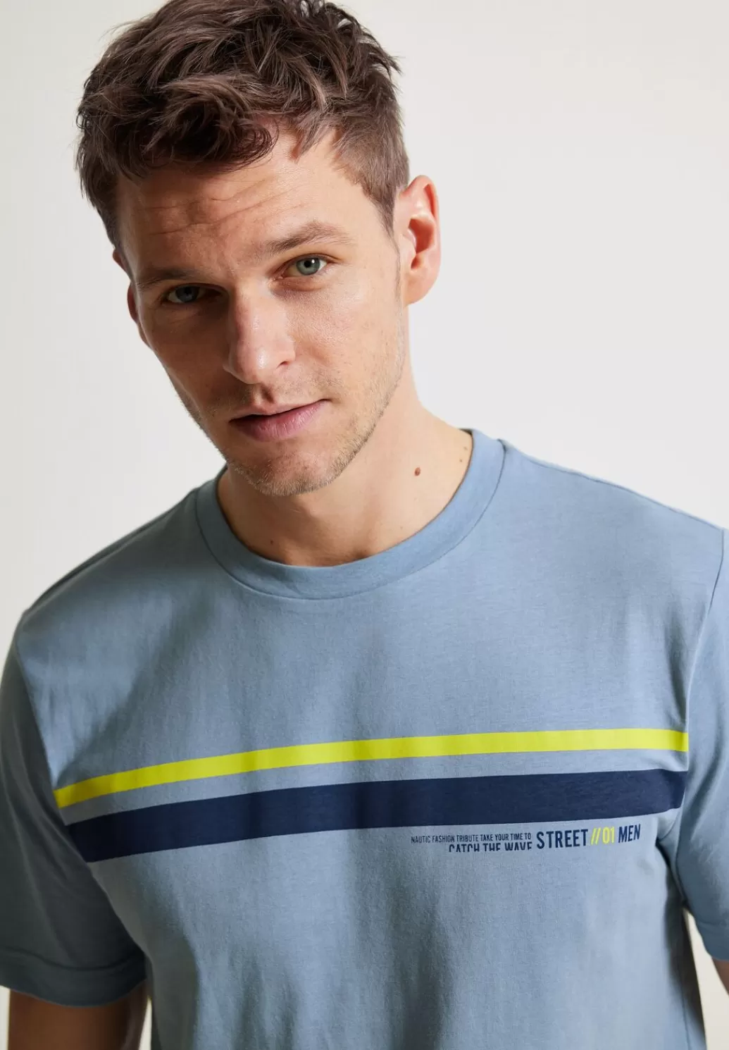 Street One T-Shirt Mit Streifenprint^Herren T-Shirts & Polos