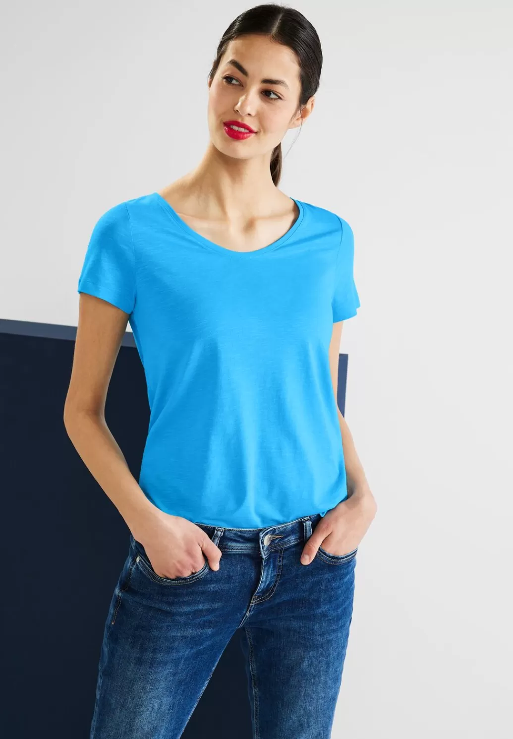 Street One T-Shirt Mit V-Ausschnitt^Damen Shirts