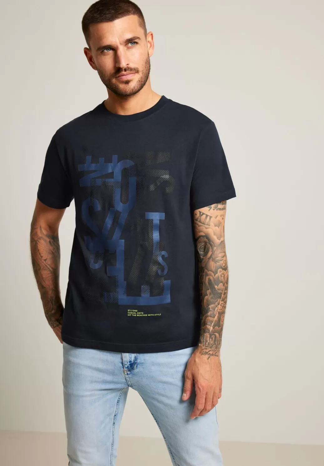 Street One T-Shirt Mit Wordingprint^Herren T-Shirts & Polos