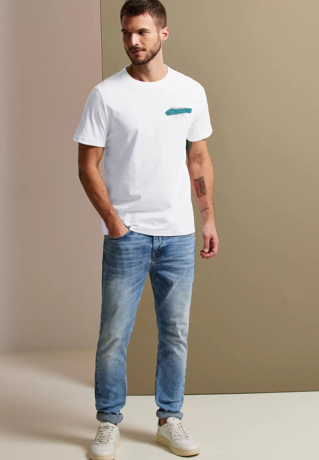 Street One T-Shirt Mit Wordingprint^Herren T-Shirts & Polos