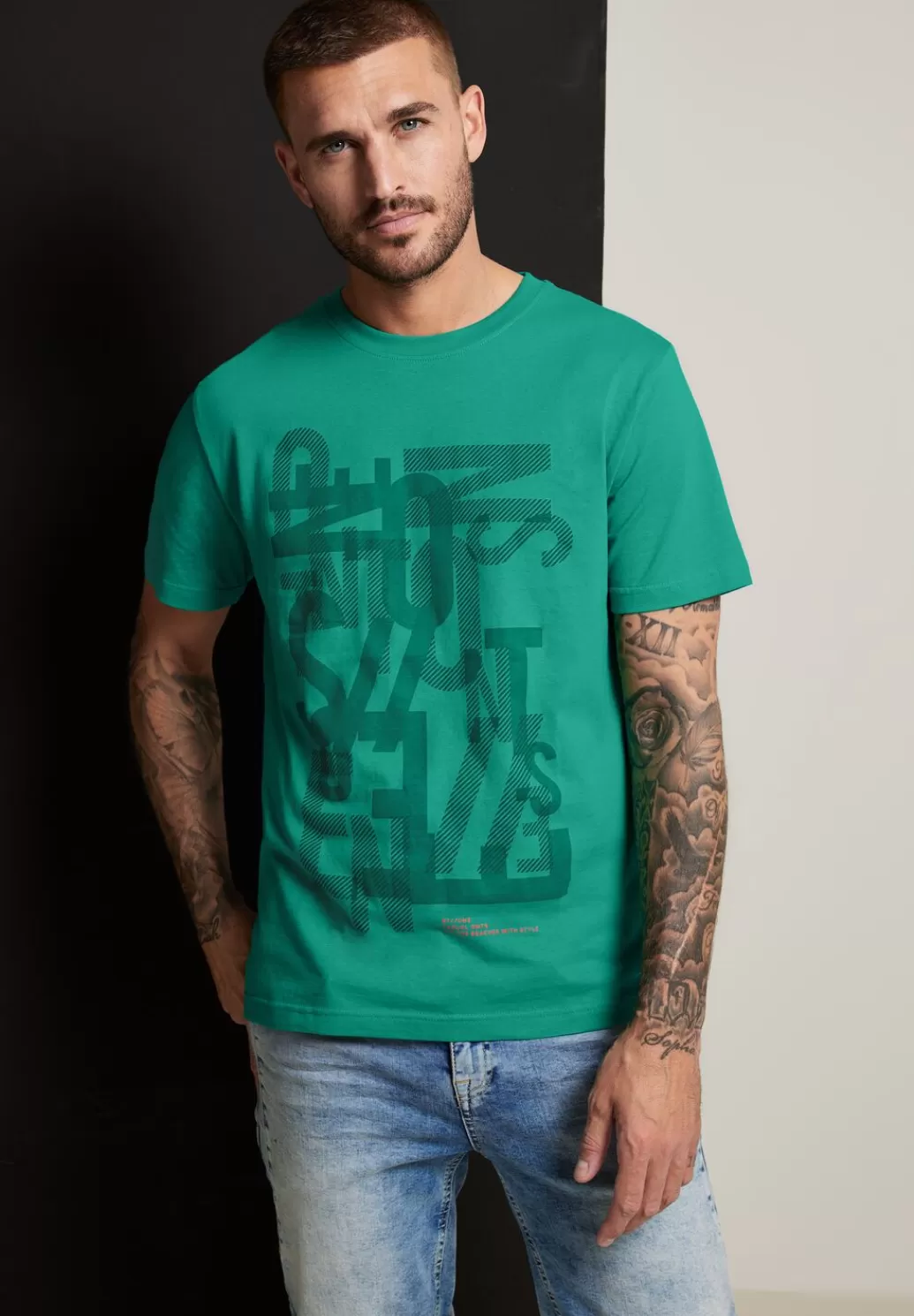 Street One T-Shirt Mit Wordingprint^Herren T-Shirts & Polos