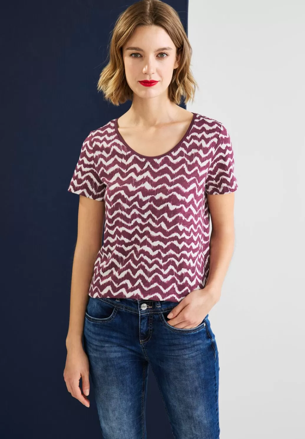 Street One T-Shirt Mit Zick Zack Print^Damen Shirts