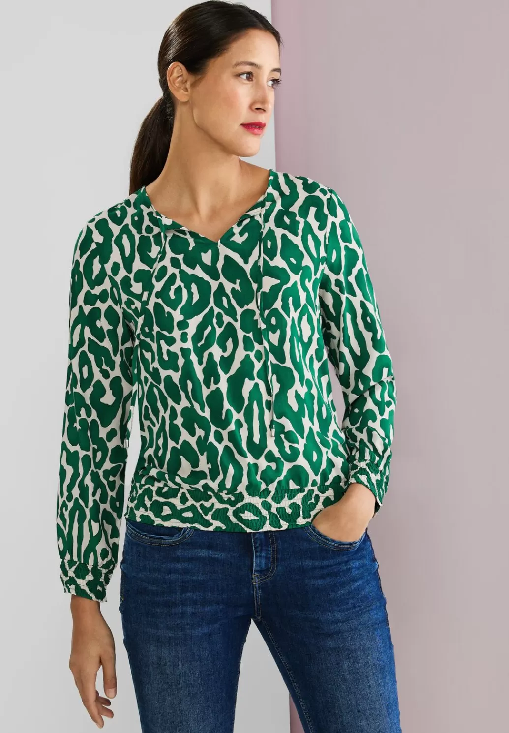 Street One Tunikabluse Mit Leo Print^Damen Langarm Blusen