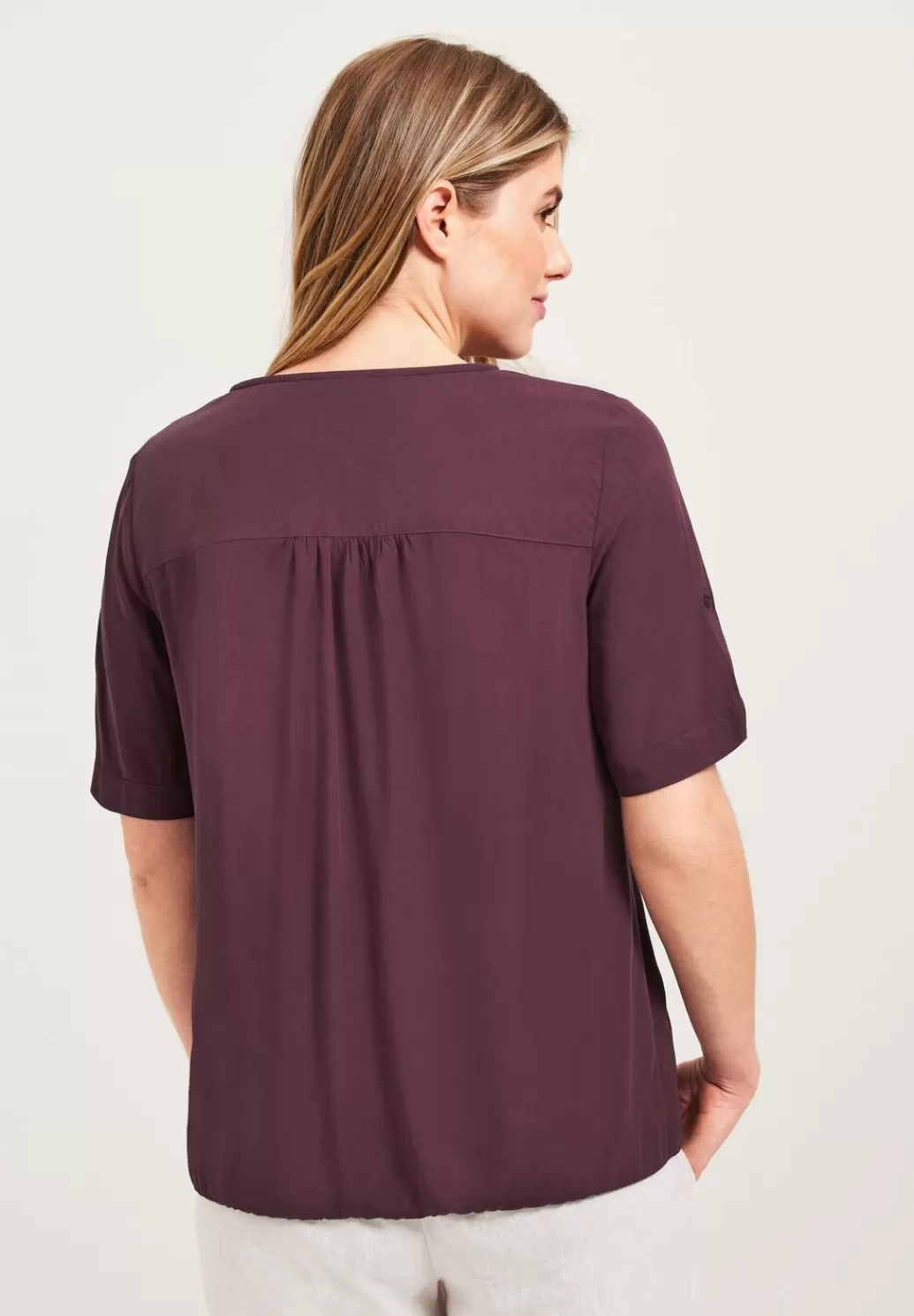 Street One Unifarbene Basic Bluse^Damen Kurzarm Blusen