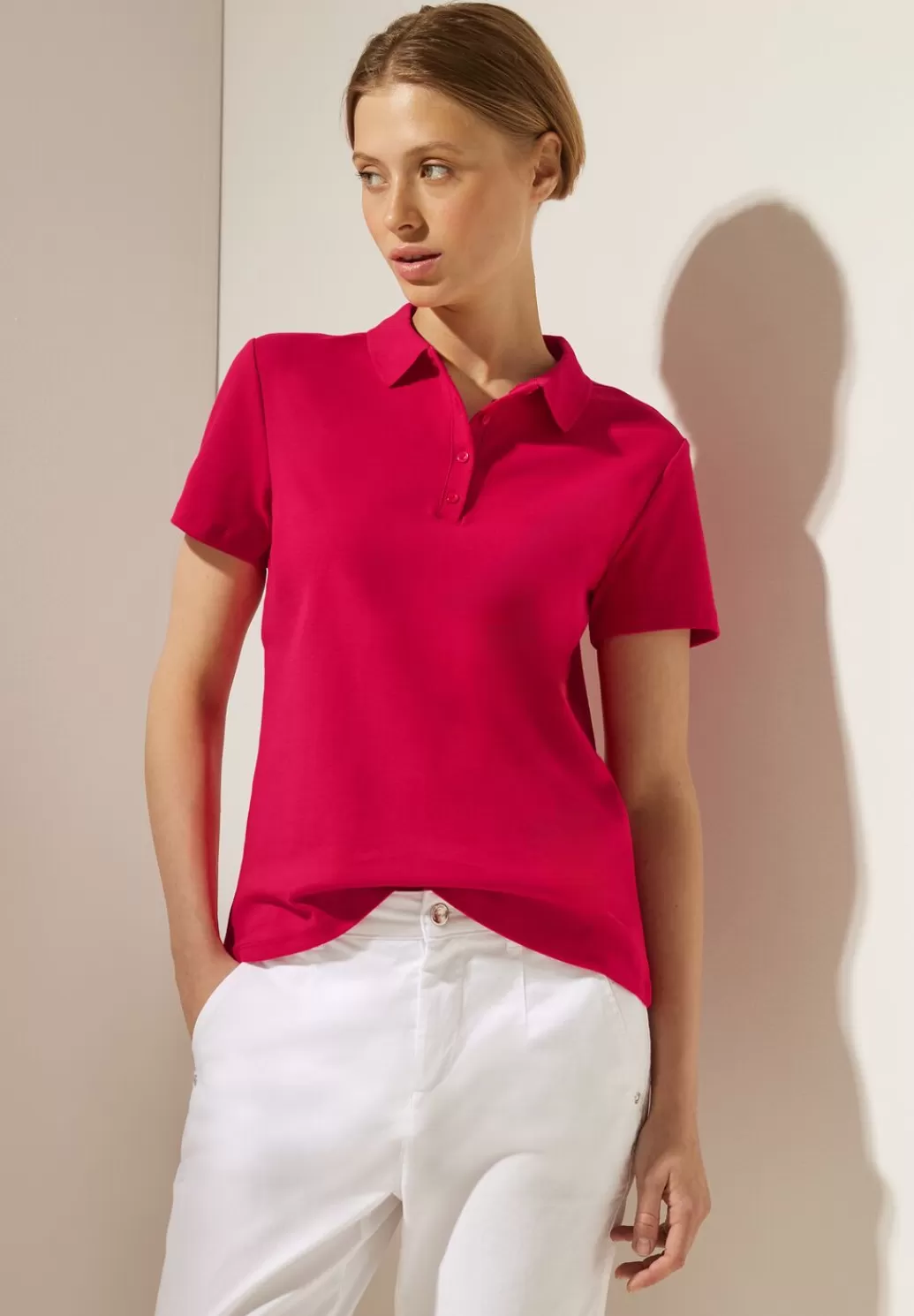 Street One Unifarbenes Poloshirt^Damen Shirts