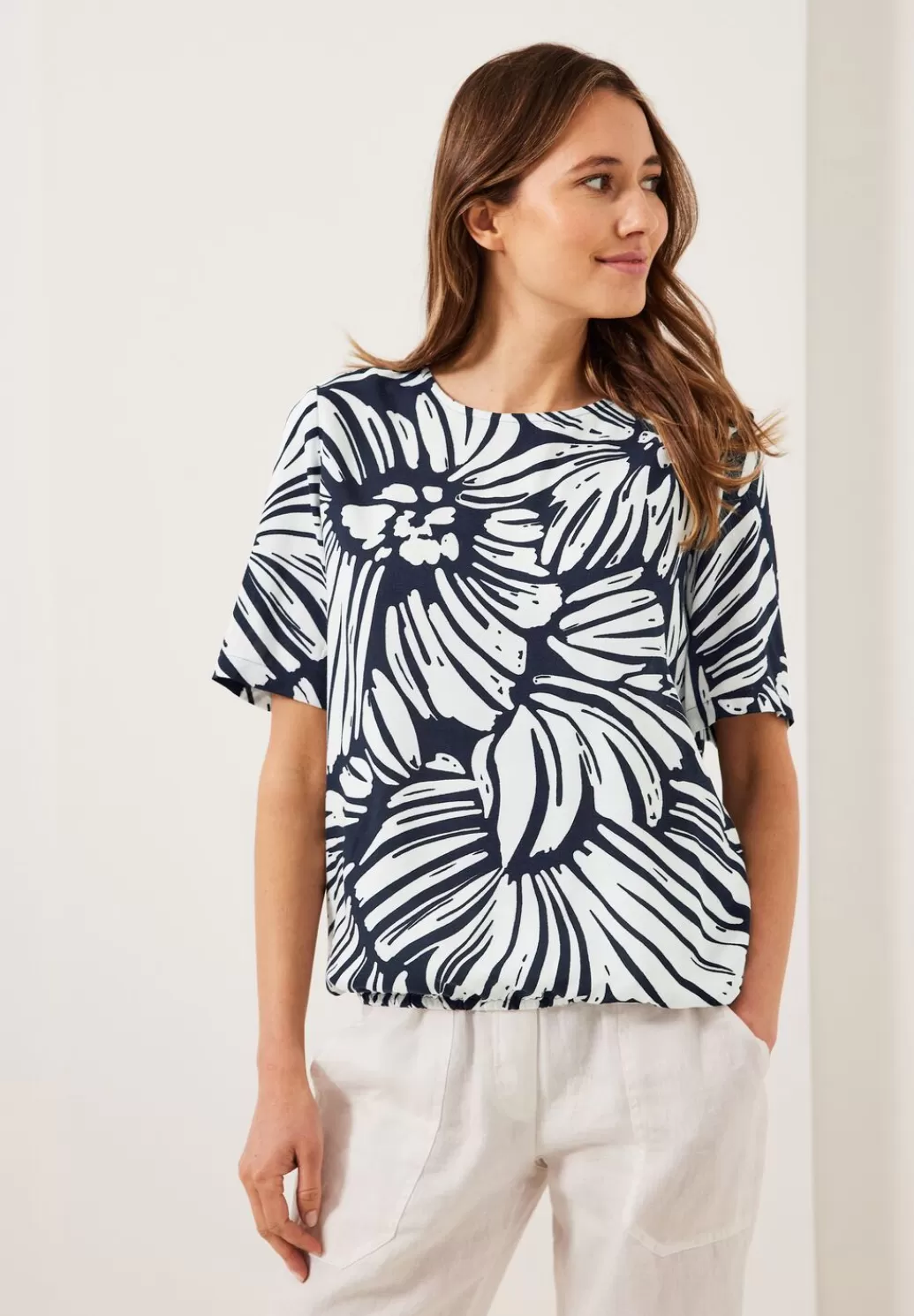 Street One Viskose Blumenprint Bluse^Damen Kurzarm Blusen