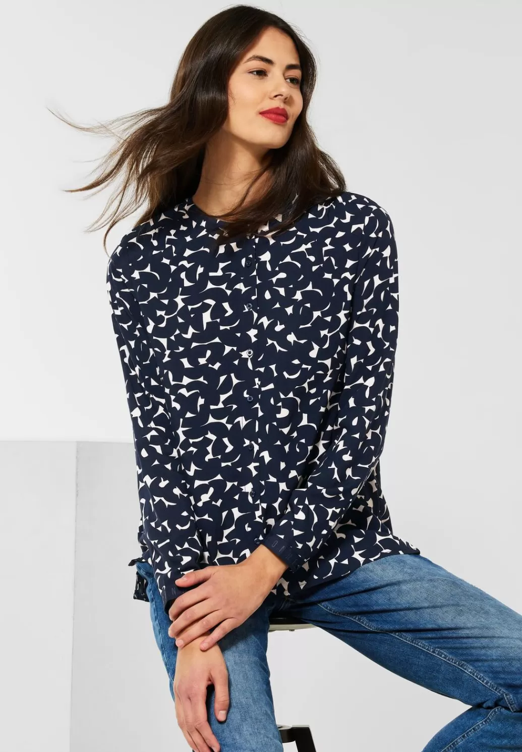 Street One Viskose Bluse Mit Print^Damen Langarm Blusen