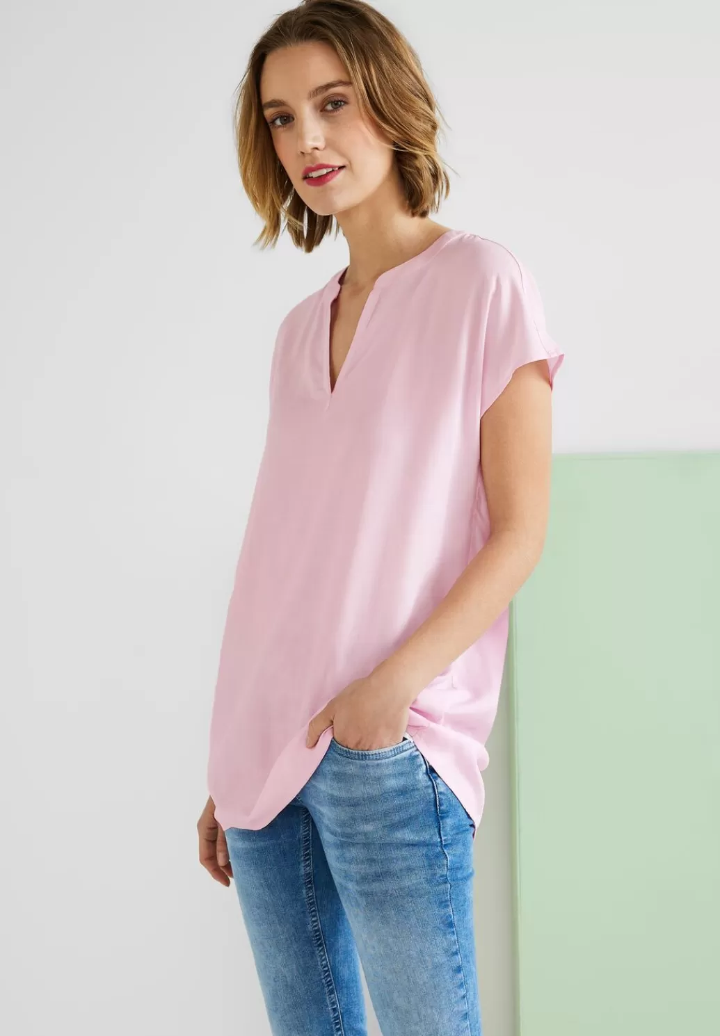 Street One Viskose Long Blusenshirt^Damen Kurzarm Blusen