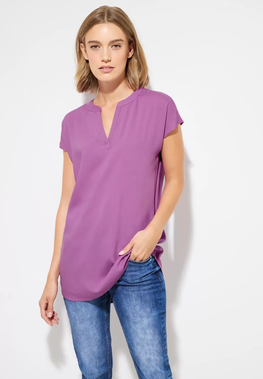 Street One Viskose Long Blusenshirt^Damen Kurzarm Blusen