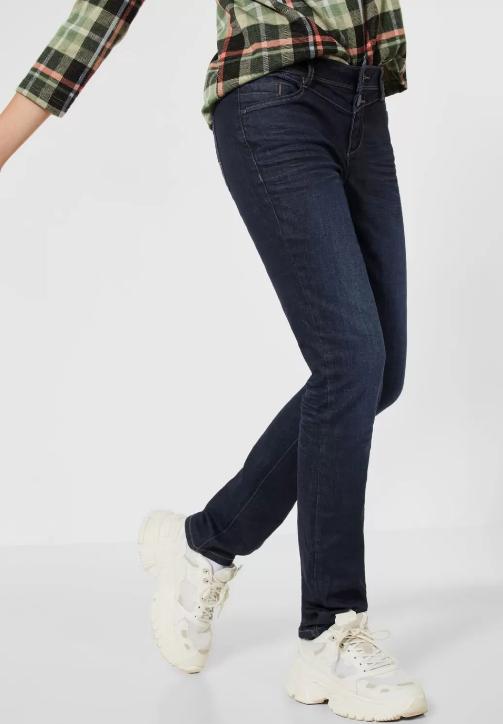 Street One Washed Casual Fit Denim^Damen Lange Jeans