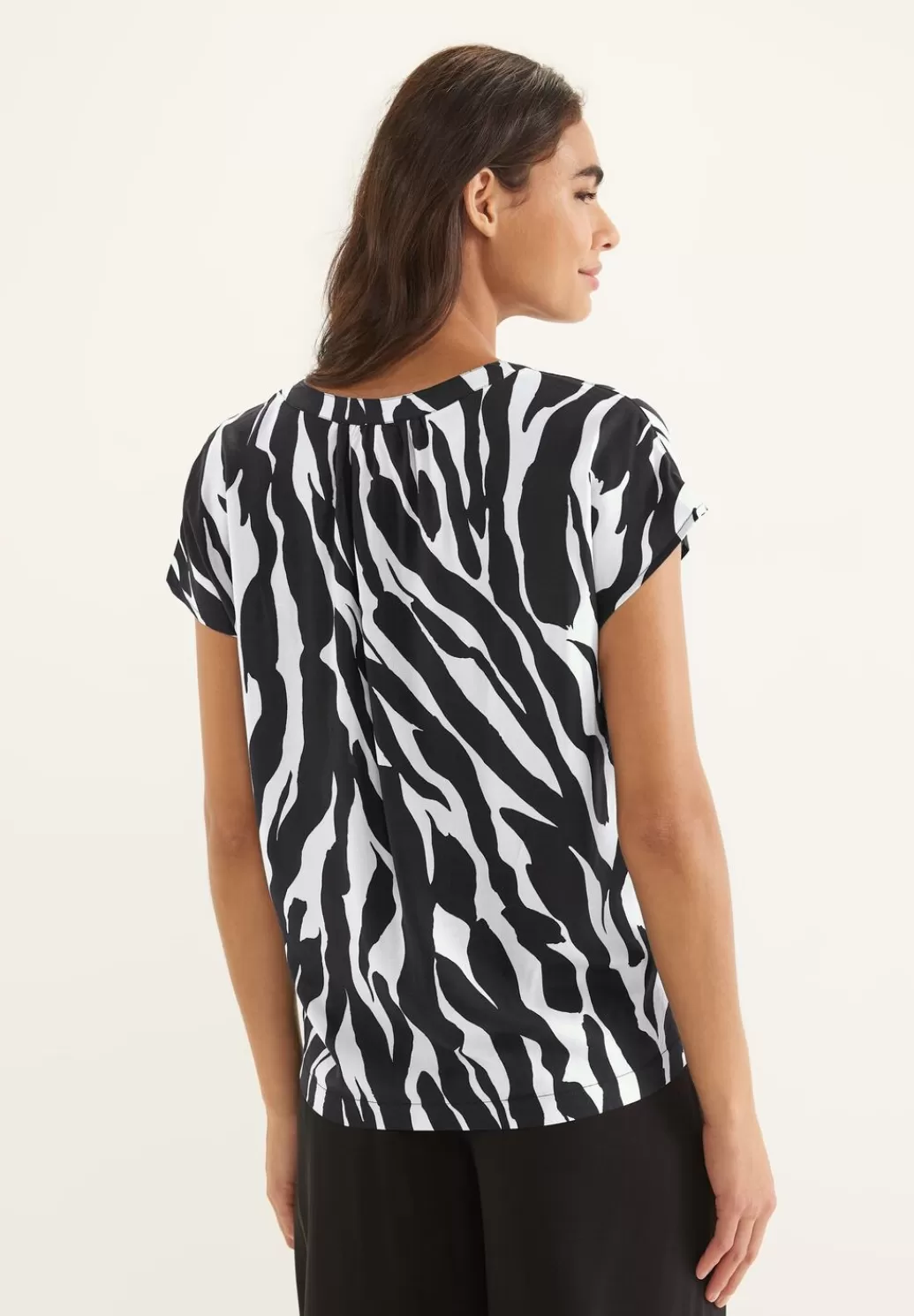 Street One Zebraprint Blusenshirt^Damen Kurzarm Blusen