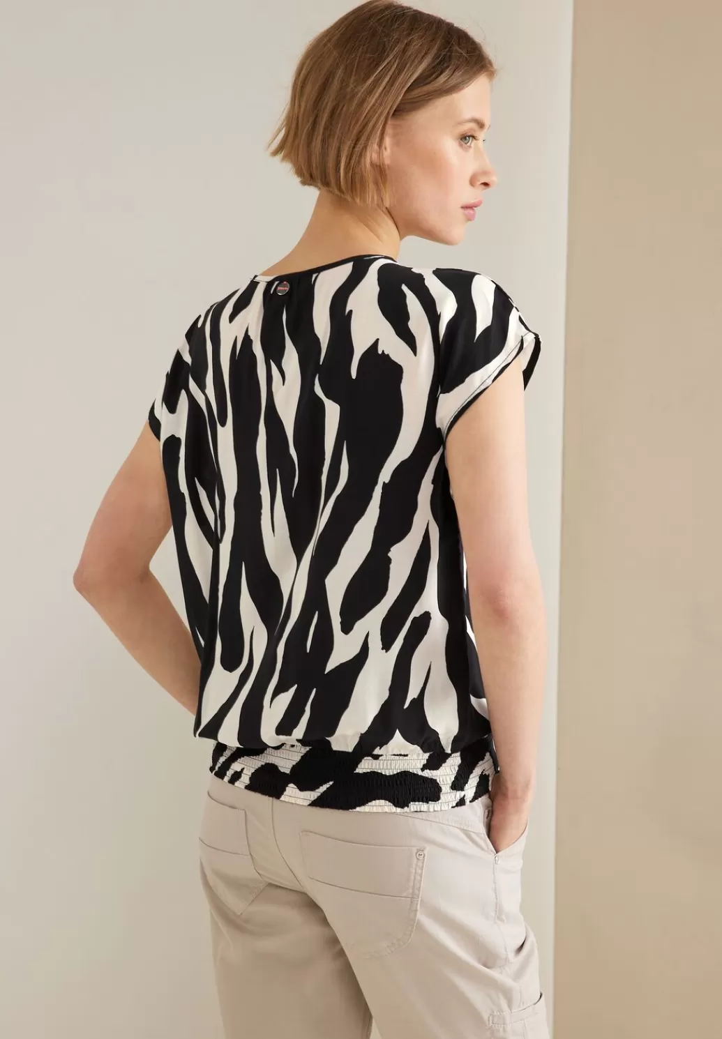 Street One Zebraprint Blusenshirt^Damen Kurzarm Blusen