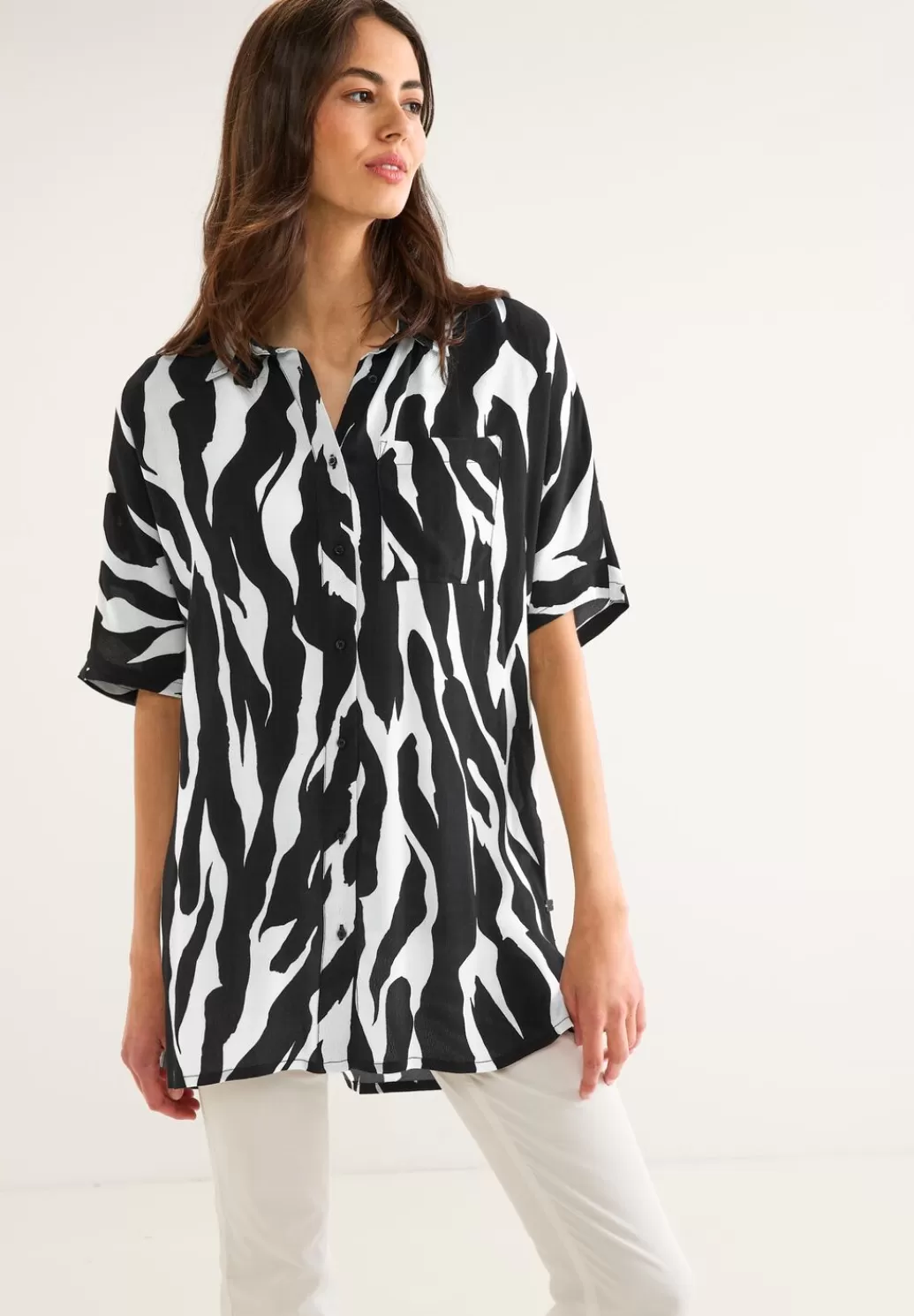 Street One Zebraprint Longbluse^Damen Kurzarm Blusen